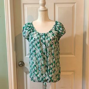 Sonoma summer too. Medium. NWOT. Short elastic sleeves. Green & white. Cute!!